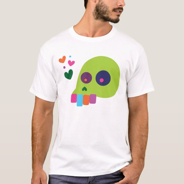 Farbiger Regenbogenschädel T-Shirt (Vorderseite)