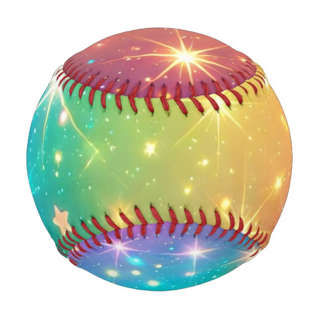 Farbiger Regenbogensternraum Baseball (Vorderseite)