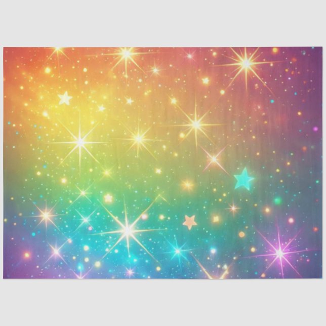 Farbiger Regenbogensternraum Seidenpapier (Vorderseite)