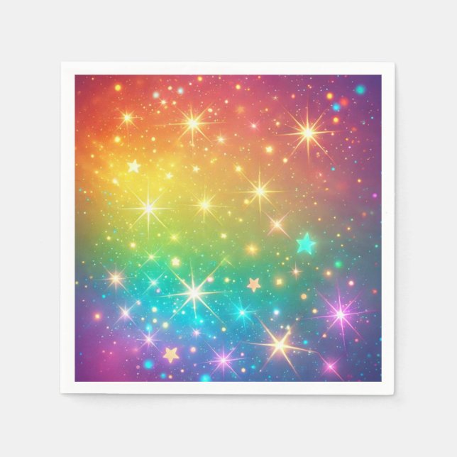 Farbiger Regenbogensternraum Serviette (Vorderseite)