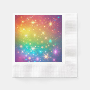 Farbiger Regenbogensternraum Serviette