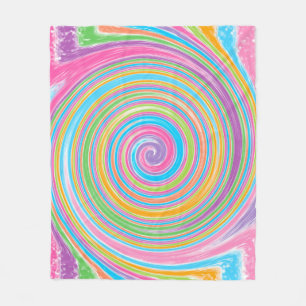 Farbiger Regenbogenwirbel Fleecedecke