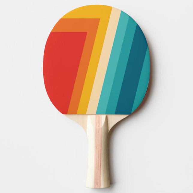 Farbiger Retro-Streifen - 70er, 80er-Design Tischtennis Schläger (Vorderseite)