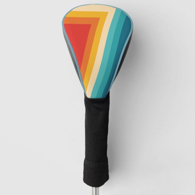 Farbiger Retrostreifen - 70er, 80er Golf Headcover (Vorderseite)