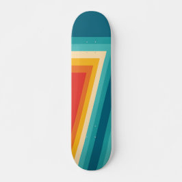 Farbiger Retrostreifen - 70er, 80er Skateboard