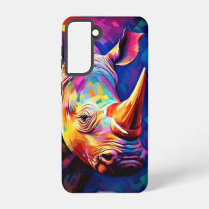 Farbiger Rhino auf einem mehrfarbigen Samsung Galaxy Hülle