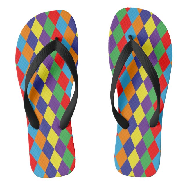 Farbiger Rhombus Flip Flops (Fußbett)
