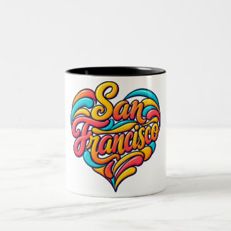 Farbiger San Francisco Herz-Mug Zweifarbige Tasse