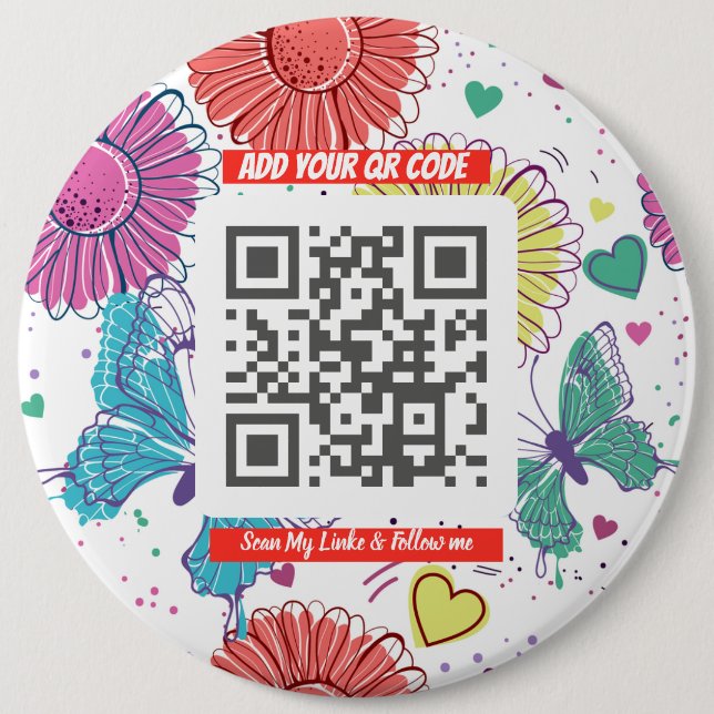 Farbiger Scan Me QR Button (Vorderseite)