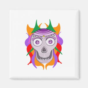 farbiger Schädel Magnet