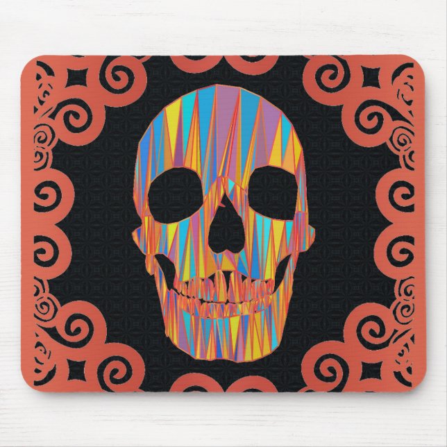 farbiger Schädel Mousepad (Vorne)