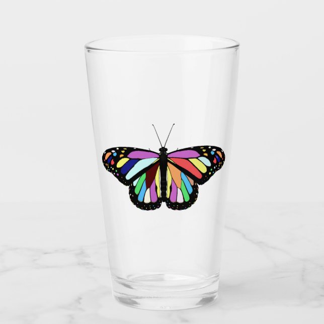 Farbiger Schmetterling Glas (Vorderseite)