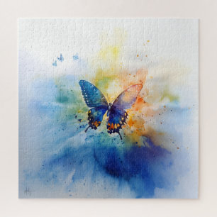 Farbiger Schmetterling Wasserfarben-Jigsaw-Puzzle