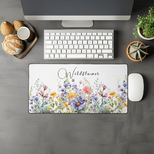 Farbiger Schreibtischunterleger mit Wildblumen Schreibtischunterlage