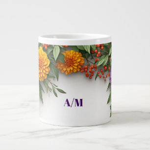 Farbiger Sommerblumenkranz mit Gartenblüten A Jumbo-Tasse