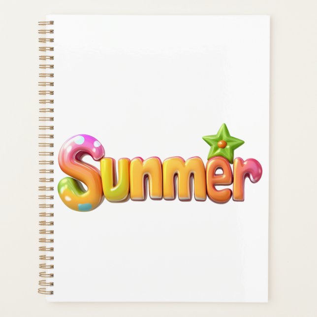Farbiger Sommertext mit Star Planer (Vorderseite)