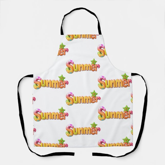 Farbiger Sommertext mit Star Schürze (Vorderseite)