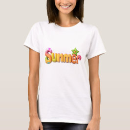 Farbiger Sommertext mit Star T-Shirt