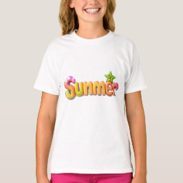 Farbiger Sommertext mit Star T-Shirt