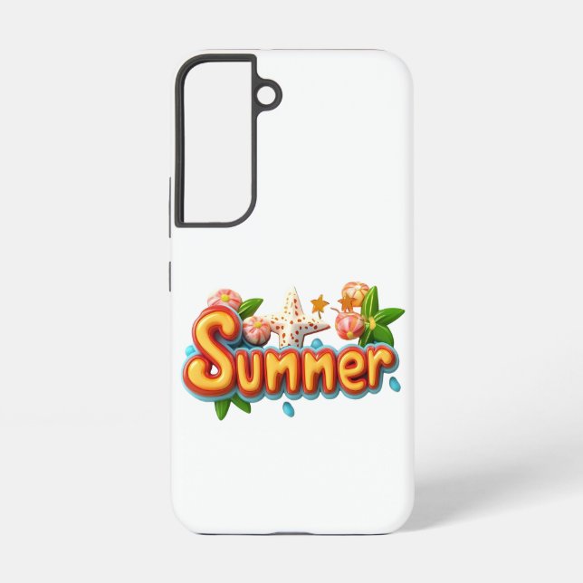 Farbiger Sommertext mit Strandelementen Samsung Galaxy Hülle (Rückseite)