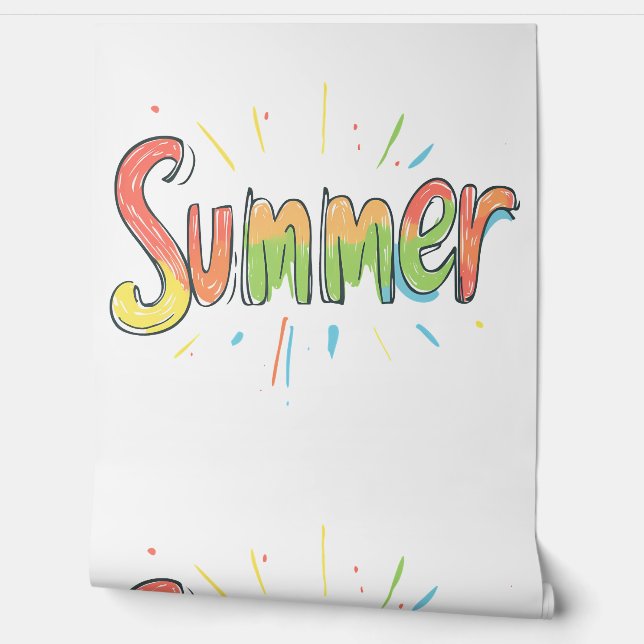 Farbiger Sommertext Tapete (Abrollen)