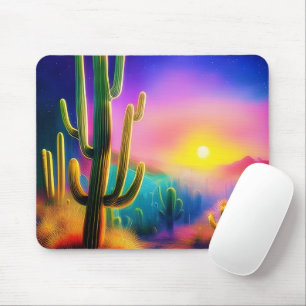Farbiger Sonnenuntergang der Wüste Mousepad