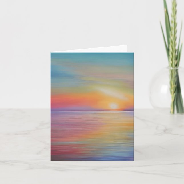 Farbiger Sonnenuntergang individuell anpassbar Karte (Vorderseite)