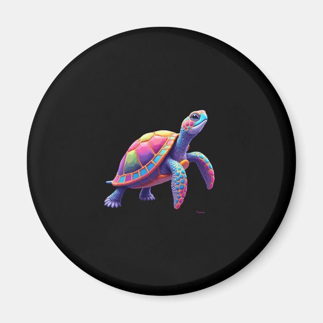 Farbiger Splash Eastern Box Turtle (4) Magnet (Vorne)