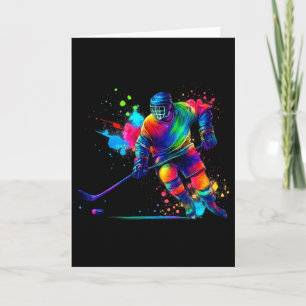 Farbiger Spritzer Hockey-Spieler-Outfit für Eisspo Karte