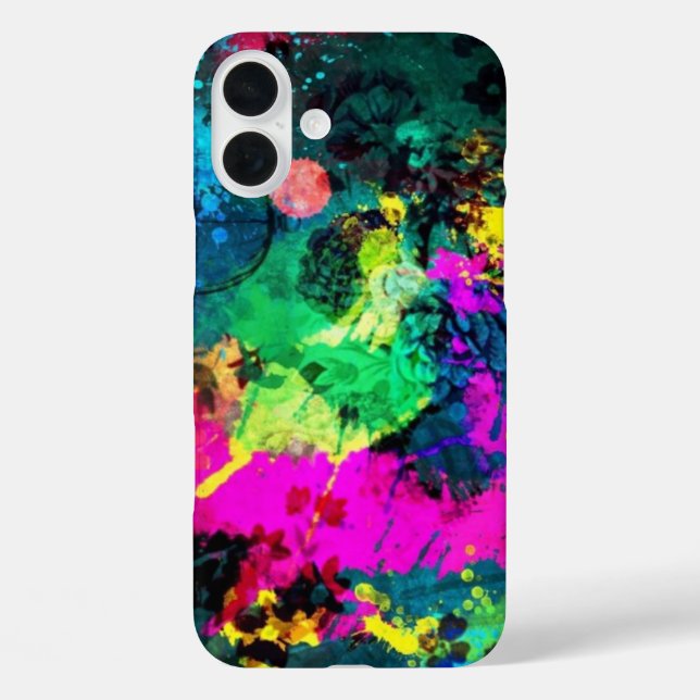 farbiger Spritzer iPhone 16 Plus Hülle (Rückseite)