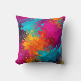 Farbiger Spritzer Malerische Art Square Kissen