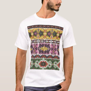 Farbiger Stammesstil, nahtloses Muster. T-Shirt