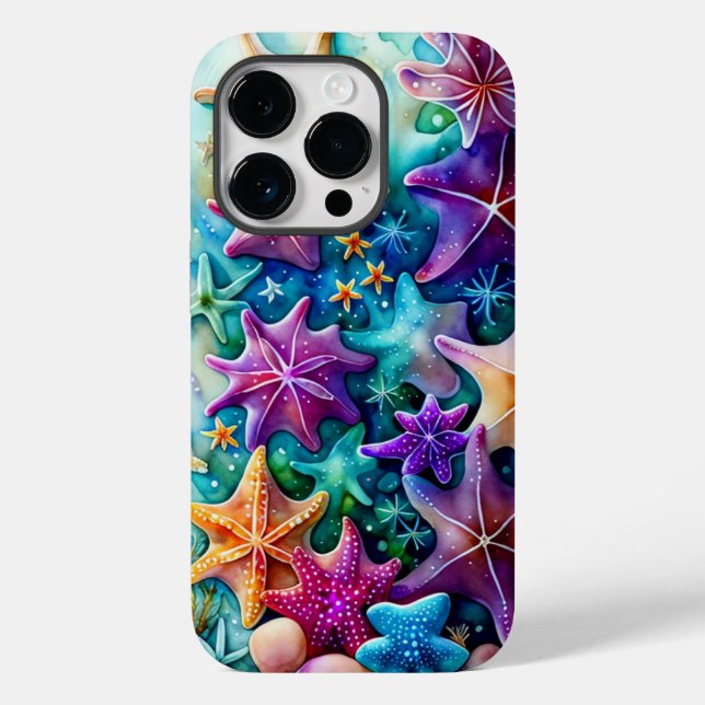 Farbiger Starfish Case-Mate iPhone 14 Pro Hülle (Rückseite)