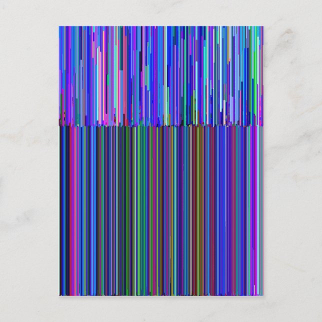 Farbiger "Strichcode" aus blauen Streifen Postkarte (Vorderseite)