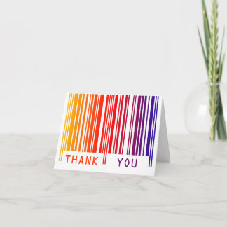 Farbiger Strichcode Vielen Dank Note Card Dankeskarte
