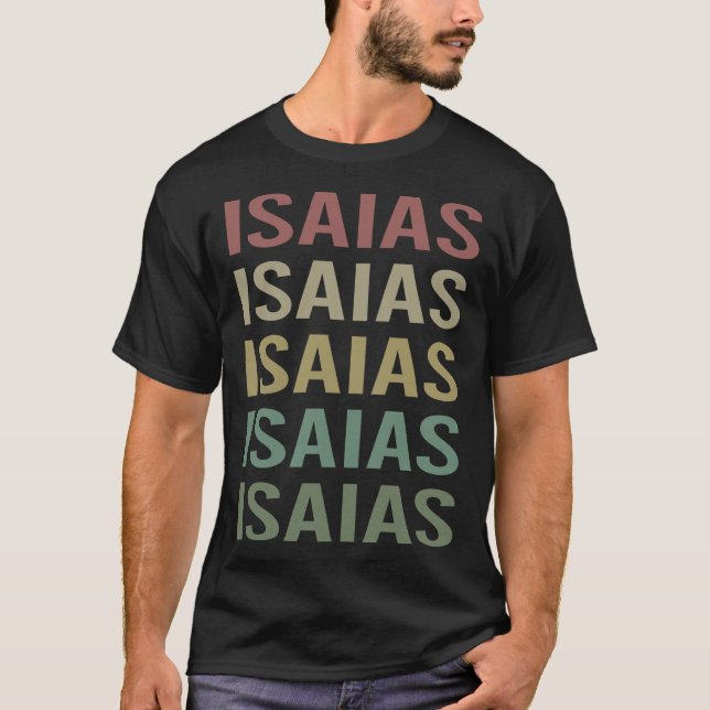 Farbiger Text Art - Name von Isaias T-Shirt (Vorderseite)