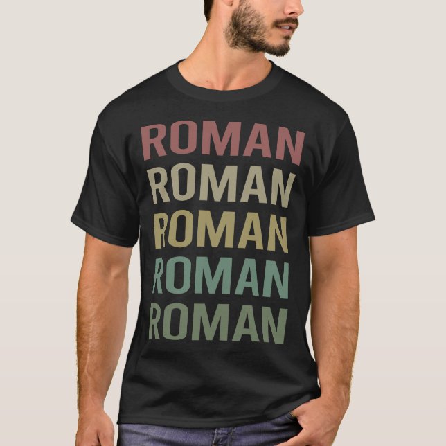 Farbiger Text Art - römischer Name T-Shirt (Vorderseite)