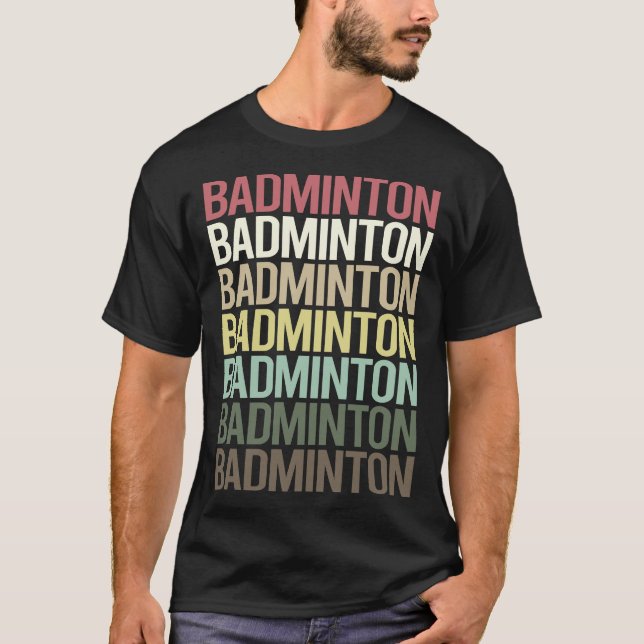 Farbiger Text Badminton T-Shirt (Vorderseite)