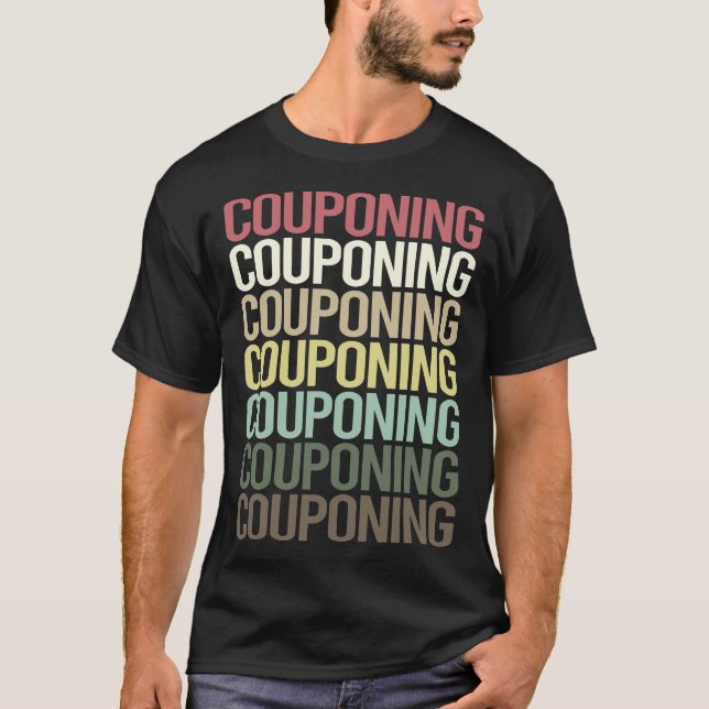 Farbiger Text Couponing Couponcouponer T-Shirt (Vorderseite)