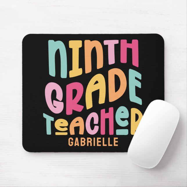 Farbiger Text des neunten Schullehrers Mousepad (Mit Mouse)