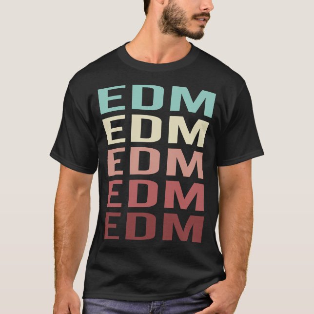 Farbiger Text EDM T-Shirt (Vorderseite)