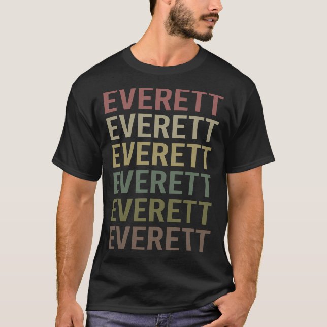 Farbiger Text Everett T-Shirt (Vorderseite)