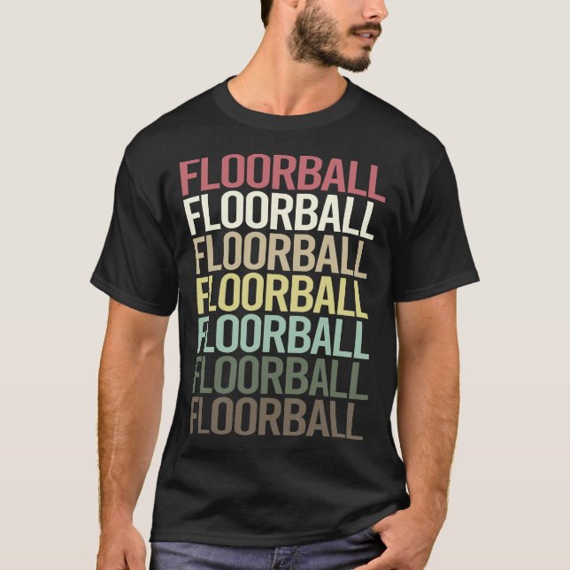 Farbiger Text Floorball T-Shirt (Vorderseite)
