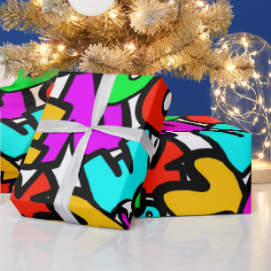 Farbiger Text Geschenkpapier