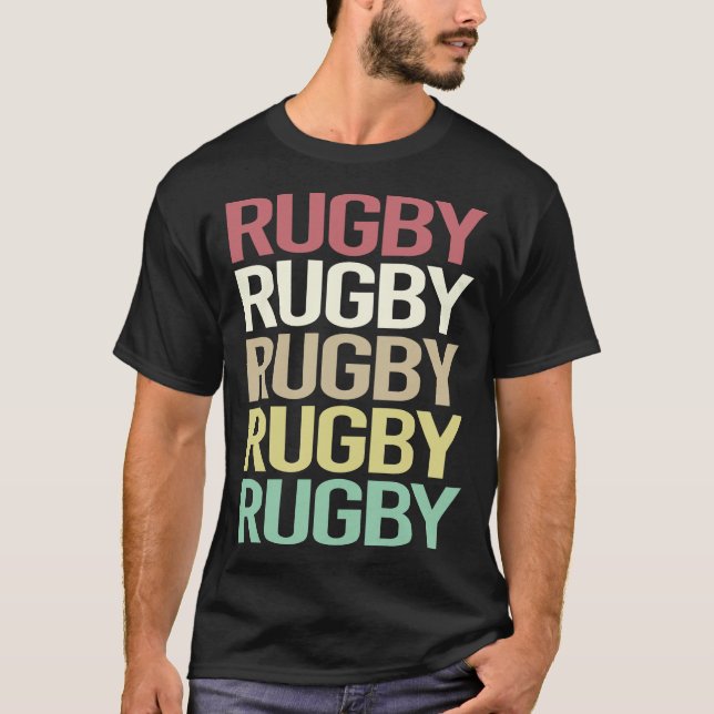 Farbiger Text Rugby T-Shirt (Vorderseite)