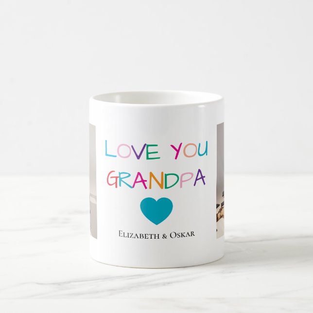 Farbiger Text und benutzerdefiniertes Foto "Liebe  Kaffeetasse (Mittel)