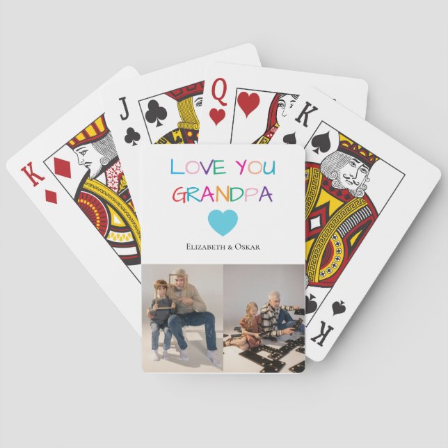 Farbiger Text und benutzerdefiniertes Foto "Liebe  Spielkarten (Rückseite)