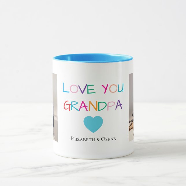 Farbiger Text und benutzerdefiniertes Foto "Liebe  Tasse (Zentrum)