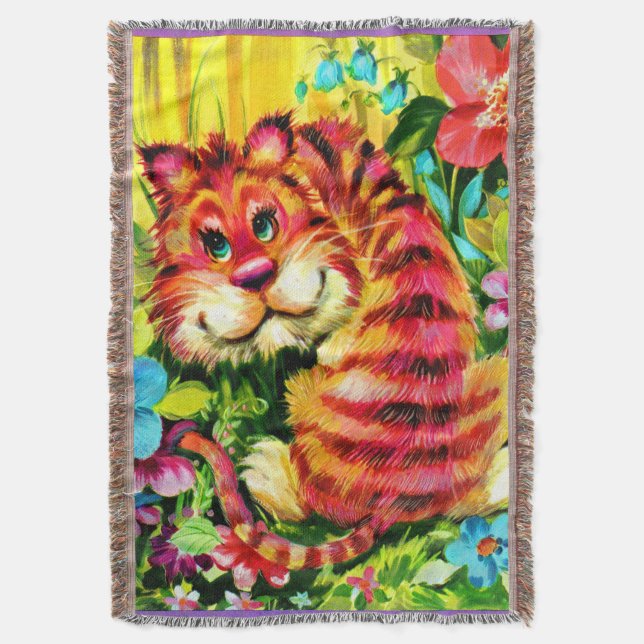 farbiger Tiger Decke (Vorderseite Vertikal)