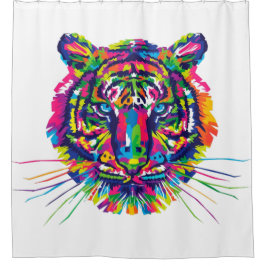 Farbiger Tiger Duschvorhang